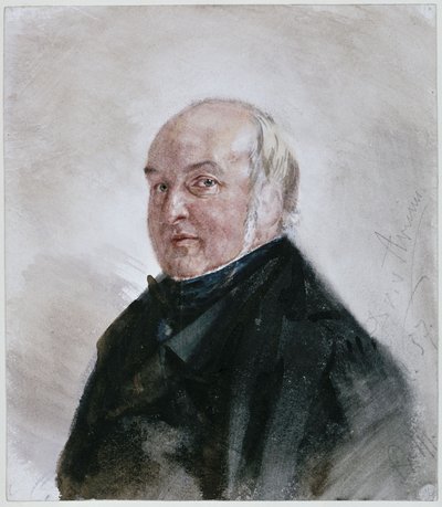 Portrait of Dr. von Arnim, Bust Facing Left by Adolph Menzel