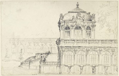 View of the Narrow Side of the Mathematical Physical Salon and the Eastern Long Gallery in the Zwinger in Dresden by Adolph Menzel