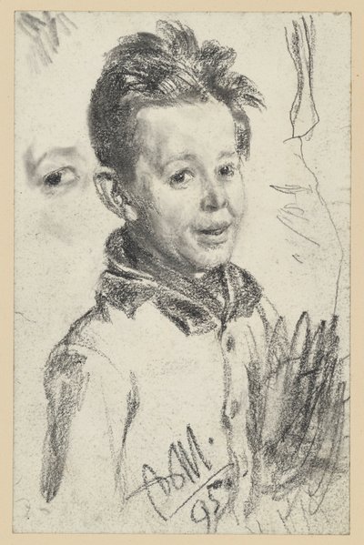 Bust of a Boy Facing Right, Eye Studies by Adolph Menzel