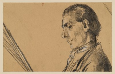 Portrait of a Young Man with Downcast Eyes. Profile to the Left. Preliminary Study for the Painting 