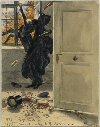 Death as an Uninvited Guest. 1844: Perfectum; 1845: Always Such Defenders, etc. by Adolph Menzel
