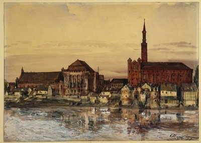 The Marienburg on the Banks of the Nogat by Adolph Menzel