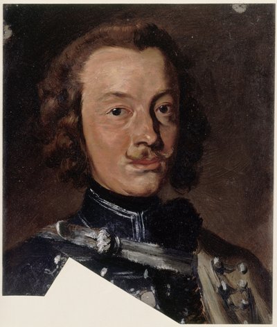 Friedrich Wilhelm Freiherr von Seydlitz-Kurzbach, Prussian Cavalry General, Squadron Chief of the Hussar Regiment No. 4, (detail of the Dolman Lacing); Head to the right, looking straight ahead by Adolph Menzel