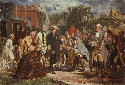 Frederick the Great on a Journey. Sketch by Adolph Menzel