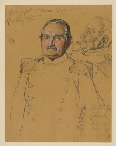 General von Wussow, Portrait Study for "The Coronation of Wilhelm I in Königsberg" by Adolph Menzel