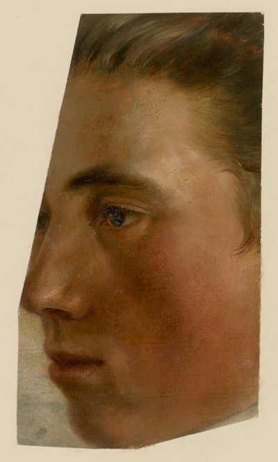 Face of a Man in Profile Facing Left by Adolph Menzel