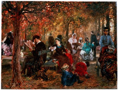 In the Jardin de Luxembourg A reminiscence of the Jardin de Luxembourg by Adolph Menzel