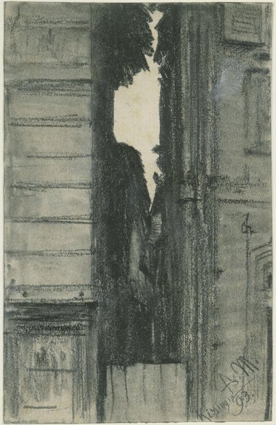 Kissingen: Narrow View Between Two Houses by Adolph Menzel