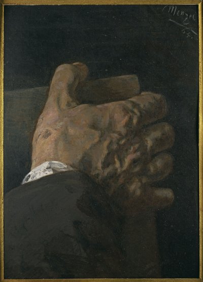 Male Hand Holding a Panel by Adolph Menzel