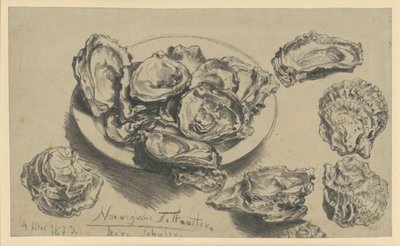 Norwegian Fat Oysters, Empty Shells by Adolph Menzel