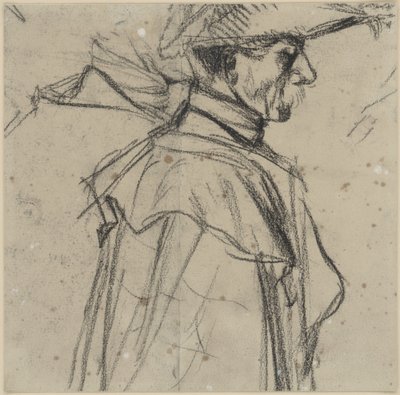 Officer with Hat and Coat by Adolph Menzel