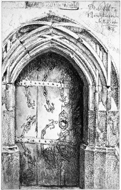 Portal in the Collegiate Church in Berchtesgaden by Adolph Menzel