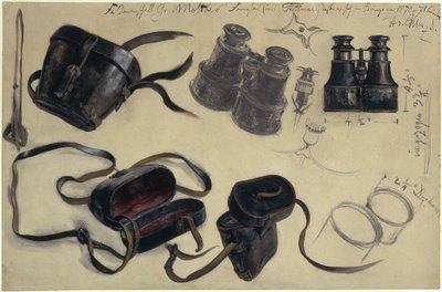 Study after the Binoculars of Field Marshal Count von Moltke, Case and Details, with Notes by Adolph Menzel