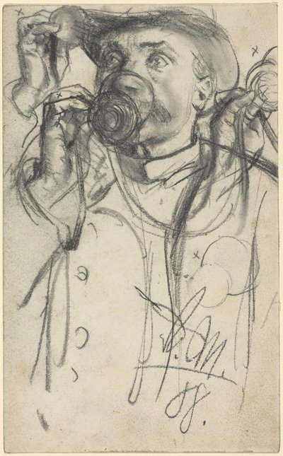 Studies of a Man Drinking by Adolph Menzel