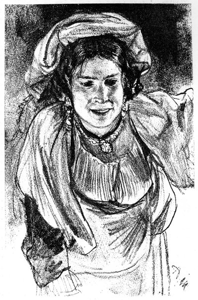 Study of an Italian Girl by Adolph Menzel