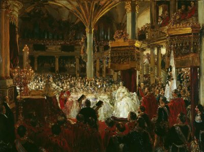 The Coronation of William I as King of Prussia at Königsberg Castle in 1861, 1861 by Adolph Menzel