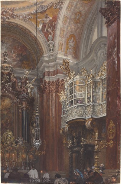 The Interior of the Jacobskirche at Innsbruck by Adolph Menzel
