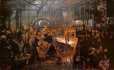 The Iron-Rolling Mill by Adolph Menzel