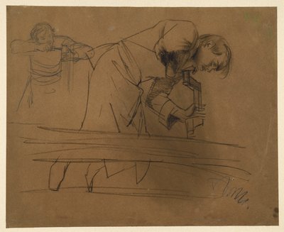 Carpenter Working with Drill and Chisel by Adolph Menzel