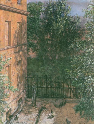 View of a Small Yard by Adolph Menzel