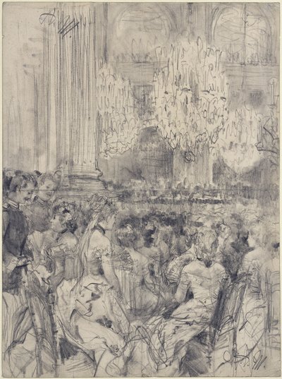 Listeners at a Concert in the White Hall of the Berlin Palace by Adolph Menzel