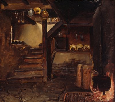 German Kitchen by Adolph Tidemand