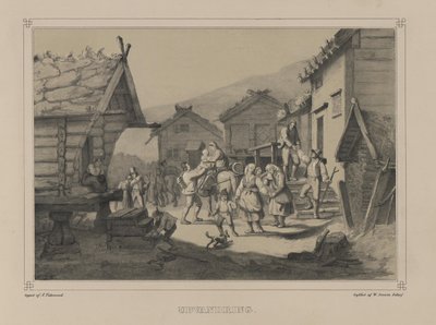 Illustration from the book Norway Represented in Drawings by Asbjørnsen, P.Chr. and published by Chr. Tønsberg (1848) by Adolph Tidemand