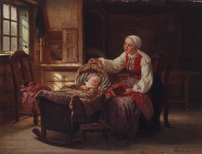 Mother with Child by Adolph Tidemand