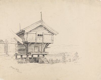 Stabbur, Bolkesjø by Adolph Tidemand