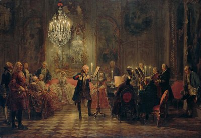 Flute Concert of Frederick the Great in Sanssouci by Adolph Menzel