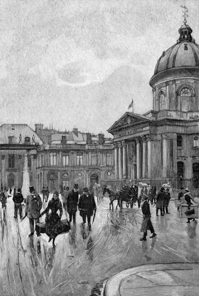 Banks of the Seine and the Institut de France by Adolphe (after) Giraldon