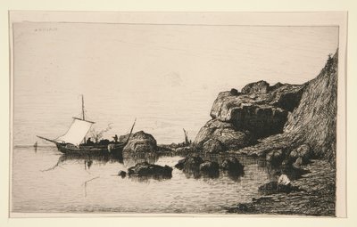 Fishing Boat Docking at the Rocks of Collioure (Eastern Pyrenees) by Adolphe Appian