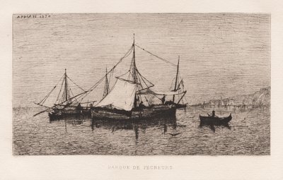Fishing Boat Coastal Shipping Boat Italian Coast by Adolphe Appian