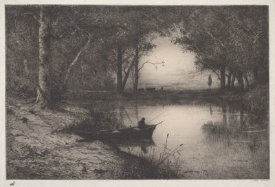 Fisherman in a Boat by Adolphe Appian