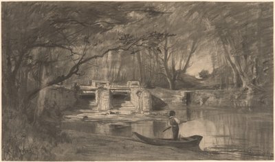 Wooded Pond by the Ancient Sluice of Levaux near Vienne by Adolphe Appian