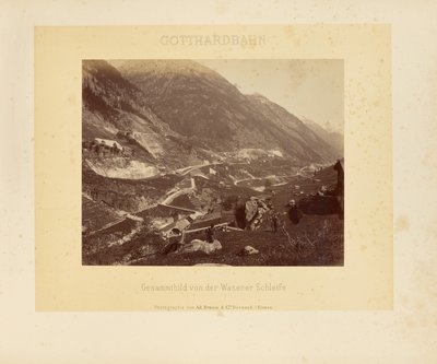 Gotthard Railway: Overall View of the Wasen Loop by Adolphe Braun and Cie
