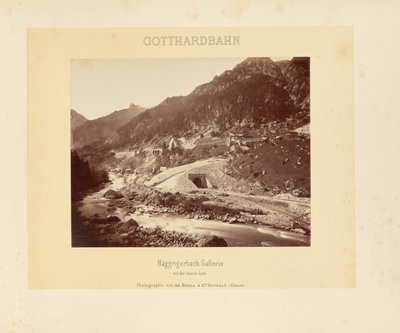 Gotthard Railway: Häggigerbach Gallery with the Upper Line by Adolphe Braun and Cie