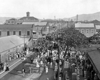 King Street Looking North, Kingston, Jamaica by Adolphe Duperly and Son