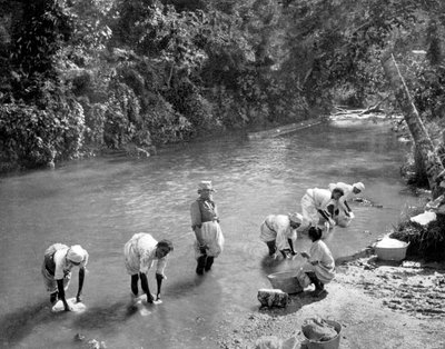 Women Washing Clothes in the River, Port Antonio, Jamaica by Adolphe Duperly and Son