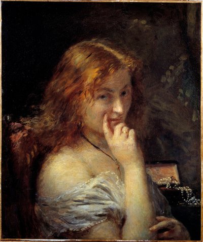 Young Woman Has Her Toilet by Adolphe Felix Cals