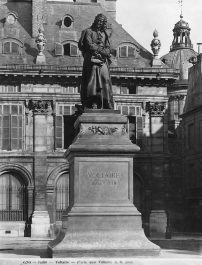 Statue of Voltaire by Adolphe Giraudon