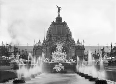 View of the Central Dome and the Fountain Coutan, Universal Exhibition, Paris by Adolphe Giraudon