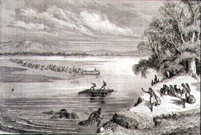 Crossing the Colorado River in the 1860s by Adolphe Gusman