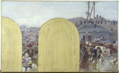 Sketch for the Cabinet of the Prefect of the Hôtel de Ville de Paris: The Return to Paris of the Inhabitants of the Suburbs: The Siege of Paris in 1870, in 1895 by Adolphe Gustave Binet