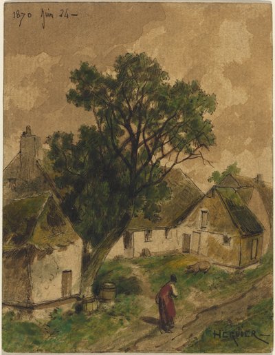 Farmyard by Adolphe Hervier