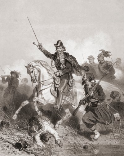 King Victor Emmanuel II at Battle of Palestro by Adolphe Jean Baptiste (after) Bayot