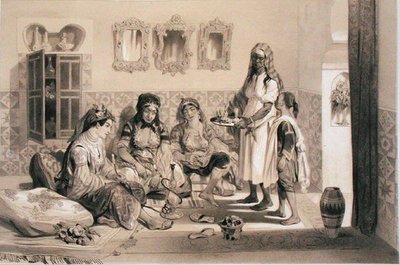 Women of Algiers, from a volume commemorating the French Expeditionary Force which captured Algiers in 1830 by Adolphe Jean Baptiste Bayot
