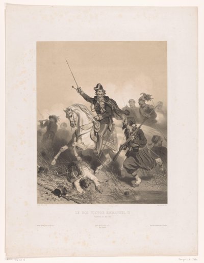 King Victor Emmanuel II of Italy during the Battle of Palestro by Adolphe Jean Baptiste Bayot