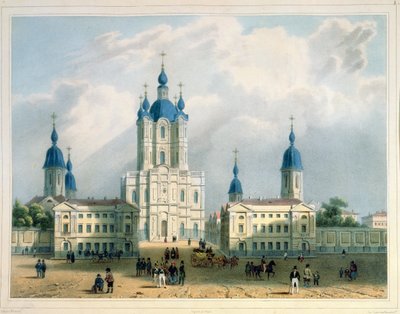 The Smolny Cloister in St. Petersburg by Adolphe Jean Baptiste Bayot