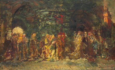 A Procession by Adolphe Joseph Thomas Monticelli